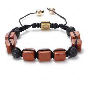 Volcanic Stone Crystal Cube Agate Woven Bracelet Unisex Bracelet