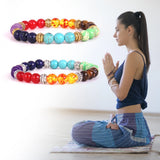 7 Chakra Volcanic Stones Bracelet for Meditation