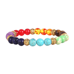 7 Chakra Volcanic Stones Bracelet for Meditation