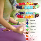 7 Chakra Volcanic Stones Bracelet for Meditation