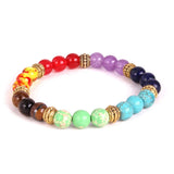 7 Chakra Volcanic Stones Bracelet for Meditation