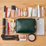 Waterproof PU Leather Cosmetic Bag Large Capacity Portable Travel Wash Bag