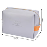 Waterproof PU Leather Cosmetic Bag Large Capacity Portable Travel Wash Bag