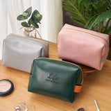 Waterproof PU Leather Cosmetic Bag Large Capacity Portable Travel Wash Bag