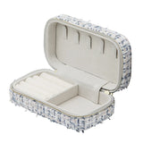 Portable Travel Woven Basket Jewelry Bag Style Zipper Storage Box
