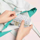 Portable Travel Woven Basket Jewelry Bag Style Zipper Storage Box