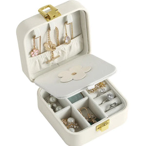 Candy PU Leather Flap Jewelry Storage Box Mini Earring Organizer Display Gift