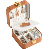 Candy PU Leather Flap Jewelry Storage Box Mini Earring Organizer Display Gift