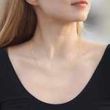 1.2mm Necklace 14K & Sliver Plated Jewelry Women Stainless Steel Neck Chain