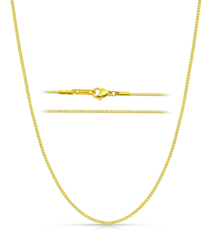 1.2mm Necklace 14K & Sliver Plated Jewelry Women Stainless Steel Neck Chain
