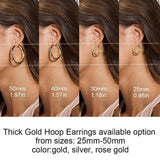 925 Silver Hoop Earrings Set 14K Plated Modern Jewelry