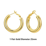 925 Silver Hoop Earrings Set 14K Plated Modern Jewelry