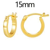 Lady High Flatted Hoop Earrings 14K Plated Jewelry 925 Silver Post