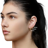 Small Bead Hoop Earring Women 14K Plated Jewelry Piercing Ear Ring Set