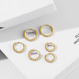 Small Bead Hoop Earring Women 14K Plated Jewelry Piercing Ear Ring Set