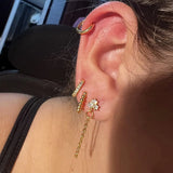 Small Bead Hoop Earring Women 14K Plated Jewelry Piercing Ear Ring Set