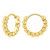 Small Bead Hoop Earring Women 14K Plated Jewelry Piercing Ear Ring Set