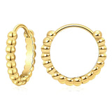 Small Bead Hoop Earring Women 14K Plated Jewelry Piercing Ear Ring Set
