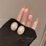 Vintage Style Pearl Hoop Earrings Jewelry