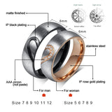 Vonx Love Heart Promise Rings Set Stainless Steel Couples Engagement Bands