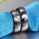 Vonx Love Heart Promise Rings Set Stainless Steel Couples Engagement Bands