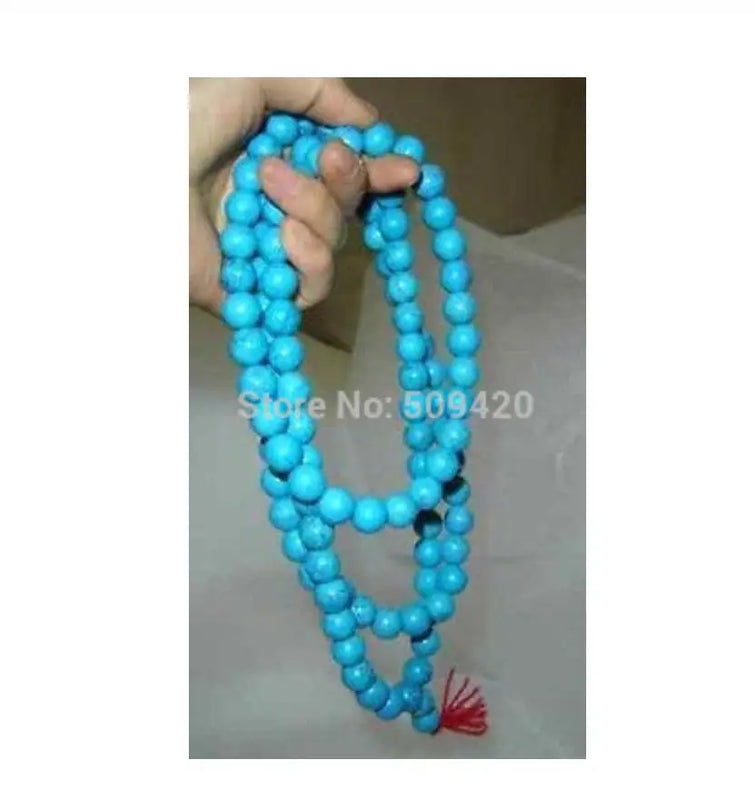 Vintage Turquoise 108 Prayer Beads Necklace 10mm