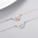 W Letter Bracelet Silver Double V Bracelet for Women