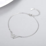 W Letter Bracelet Silver Double V Bracelet for Women