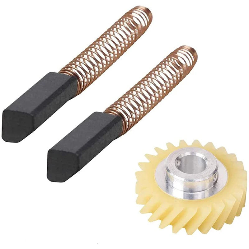 W10112253 9706416 Motor Brush Pair & W10380496 Mixer Drive Gear Bundle