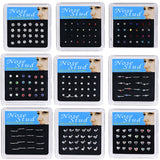 24PCS Crystal Zirconia Nose Studs Women Multiple Styles Nose Piercing