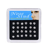 24PCS Crystal Zirconia Nose Studs Women Multiple Styles Nose Piercing