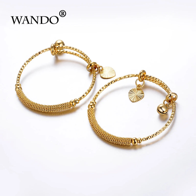 2pcs Ethnic Bell Bangle for Girls Baby Kids