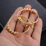 2pcs Round Ball Bell Small Bangle Bracelet for Kids Birthday Gift