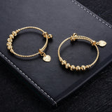 2pcs Round Ball Bell Small Bangle Bracelet for Kids Birthday Gift