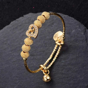Children's Copper Baby Bracelet Charm Beads Bangle Jewelry