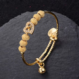 Children's Copper Baby Bracelet Charm Beads Bangle Jewelry