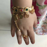 Coin Charm Baby Bangle Bracelet Jewelry