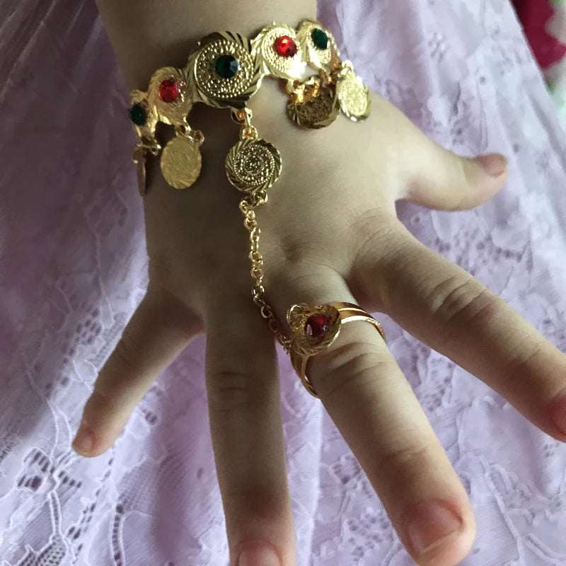 Coin Charm Baby Bangle Bracelet Jewelry