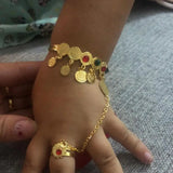 Coin Charm Baby Bangle Bracelet Jewelry