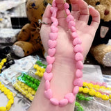 WANGAIYA Acrylic Love Candy Necklace Female Heart-Beaded Collarbone Chain