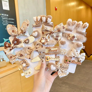 WANGAIYAO 8-Piece Children's Net Red Hair Accessories Girl Autumn Winter