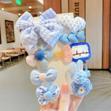 Autumn Winter Fur Hair Clip 9-Piece Set for Girls