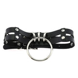 Harajuku Double Leather O-ring Choker Necklace