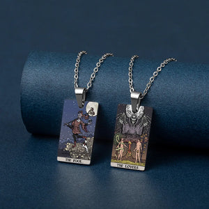 Halloween horror series collarbone chain with Tarot card pendant