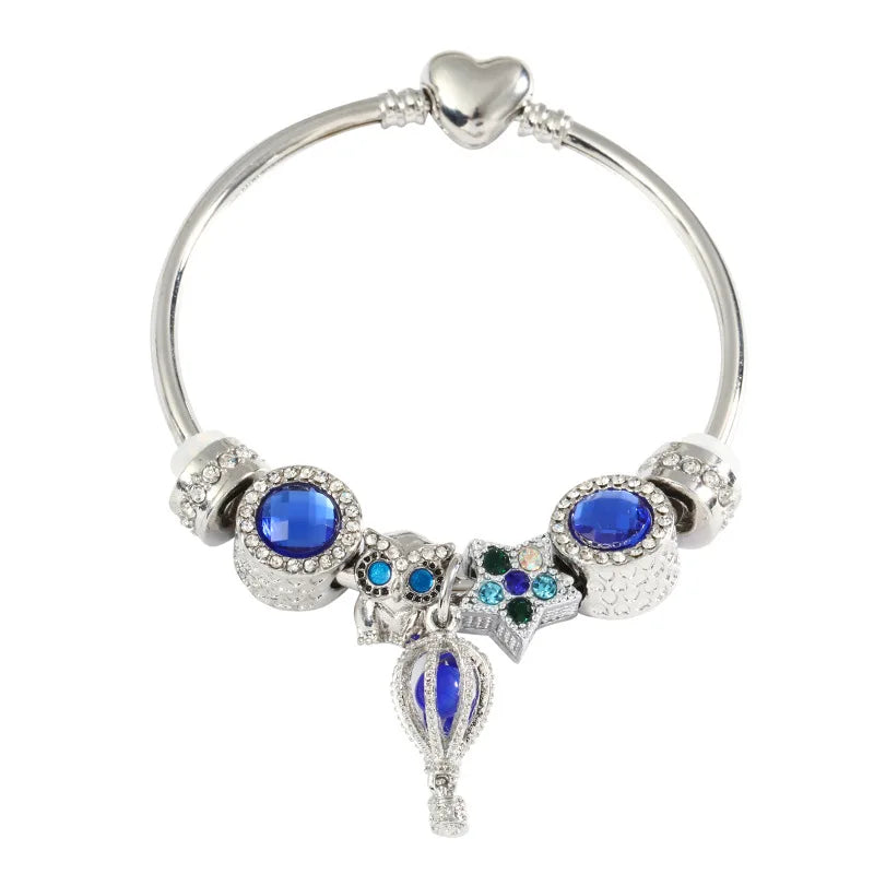 Kids Crown Rhinestone Owl Bracelet