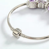 Personalized Amethyst Alloy Bracelet for Girls with Bells