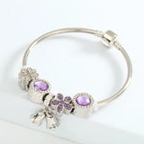 Personalized Amethyst Alloy Bracelet for Girls with Bells