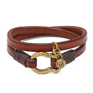 WANGAIYAO Retro Leather Bracelet for Men