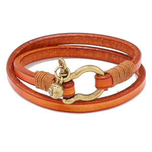 WANGAIYAO Retro Leather Bracelet for Men
