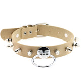 Punk Gothic Rock Spike Rivets Leather Collar Neck Chain BDSM Bondage
